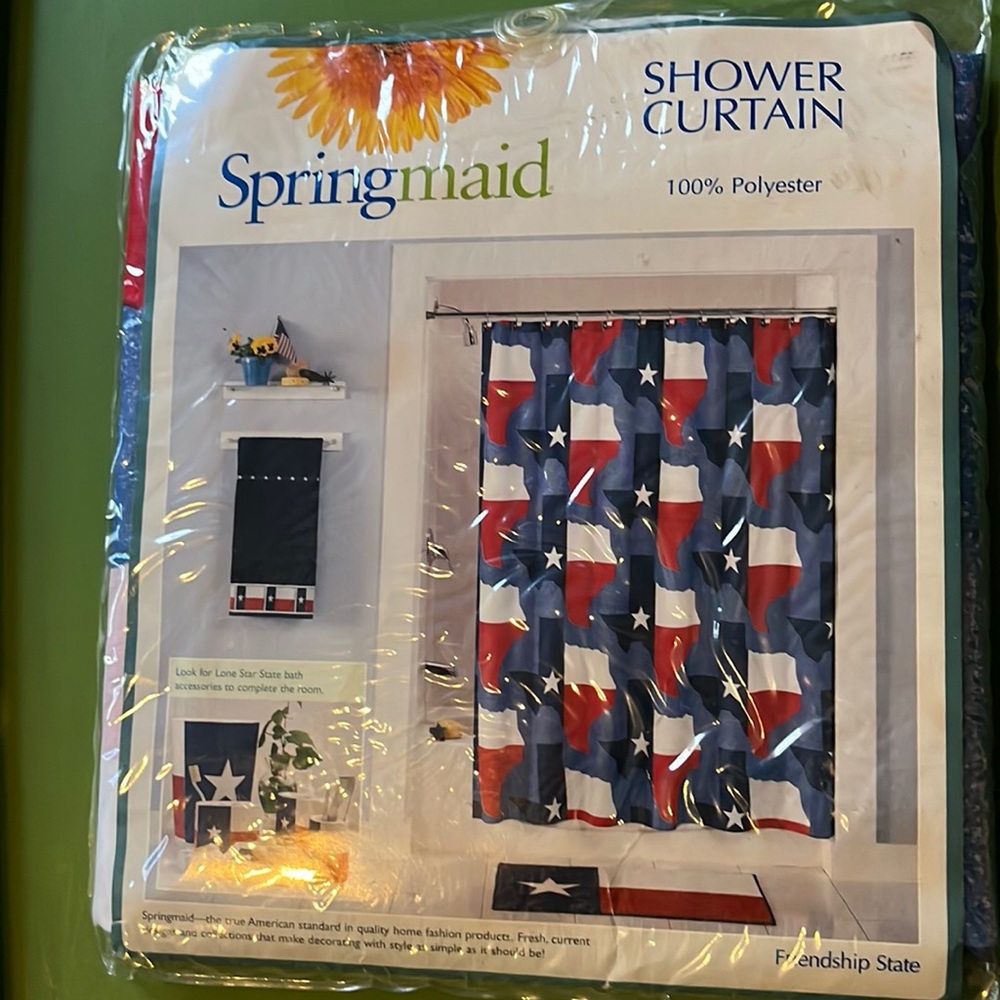 Texas-The Friendship State Shower Curtain by Springmaid, 100% Polyester
